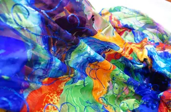 

2017 Blue purple silk chiffon flower butterfly rotten super beautiful dazzling stage reception cloth