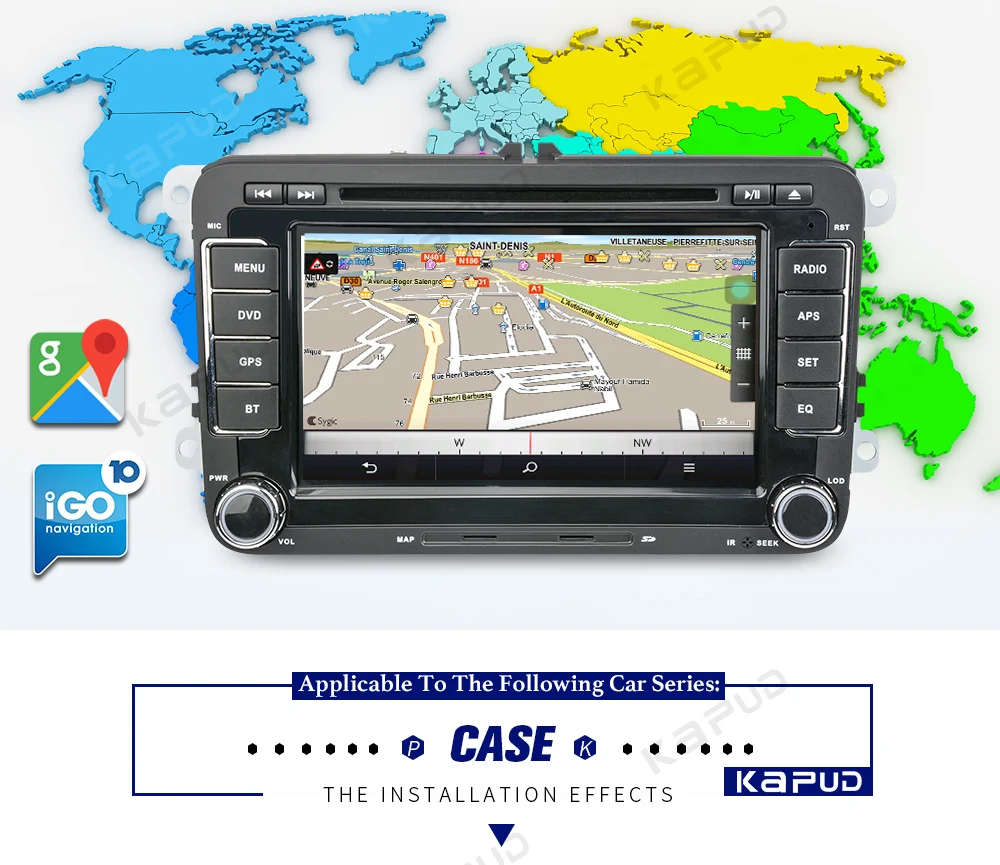 Discount Kapud 2Din Car Radio Audio DVD Multimedia Player For Golf 5/Passat B6/Touran/Polo/Tiguan/Seat/Skoda Quad Core android 9.0 GPS 6