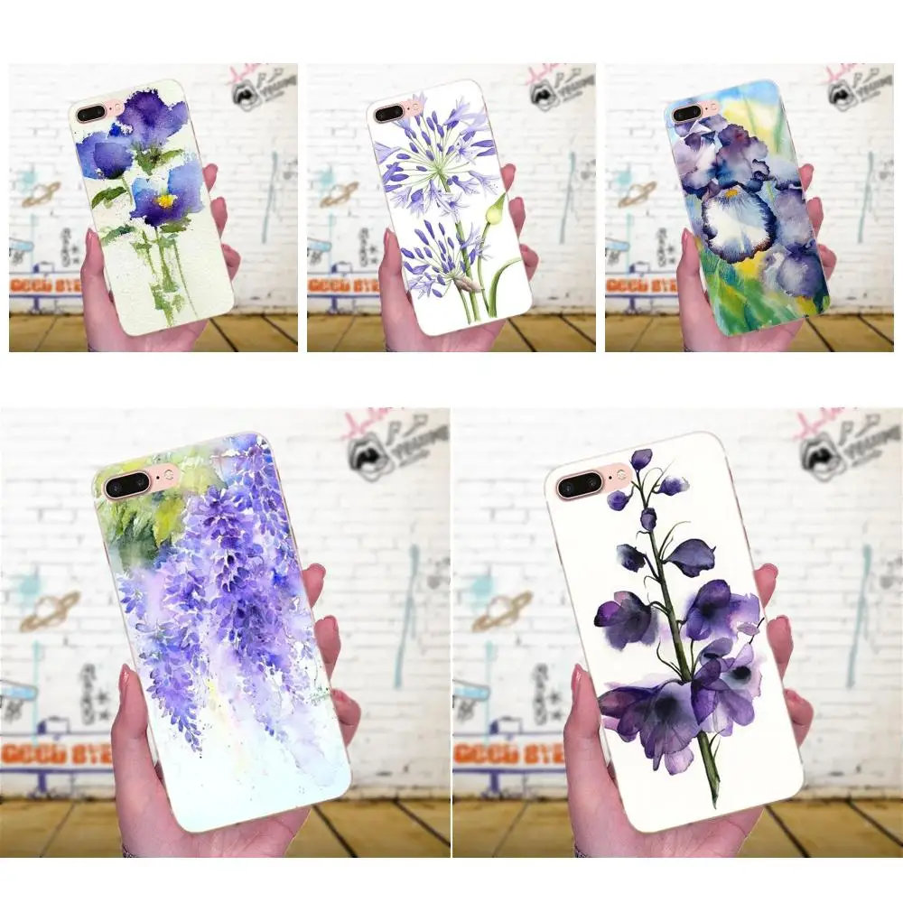 Цветок Акварельная живопись фиолетовый цветок для LG Nexus 5 5X G2 G3 mini spirit G4 G5 G6 K4 K7 K8 K10