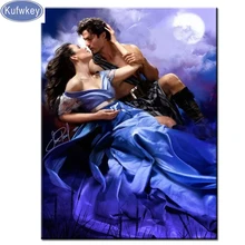 DIY фото на заказ Алмазная картина синяя пара Стразы мозаичная вышивка 3D вышивка крестиком любовь подарок украшение стены