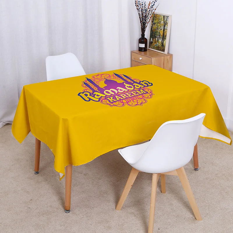 Religious Supplies Islamic Muslim Mosque Waterproof Tablecloth Ramadan Eid Festival Printed Home Kitchens Decoration Table cloth - Image 2