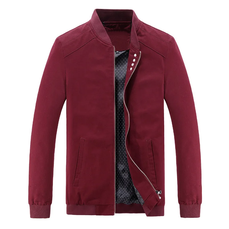 AliExpress Spring and Autumn New Men's Casual Cotton Jacket Men's Stand Collar Jacket Thin Youth Slim Sportswear 5 Colors M-4XL