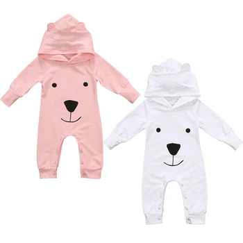 

Cute Newborn Baby Boy Girl Romper Long Sleeve Bunny Ear Cartoon Bear Hooded Clothes Toddler Kids Jumpsuit Outfit Baby Clothes