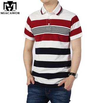 

Summer Brand Men Polo shirts Striped Polo shirts High Quality Cotton Camisa Short-sleeve Camisa Masculina 4XL MT544