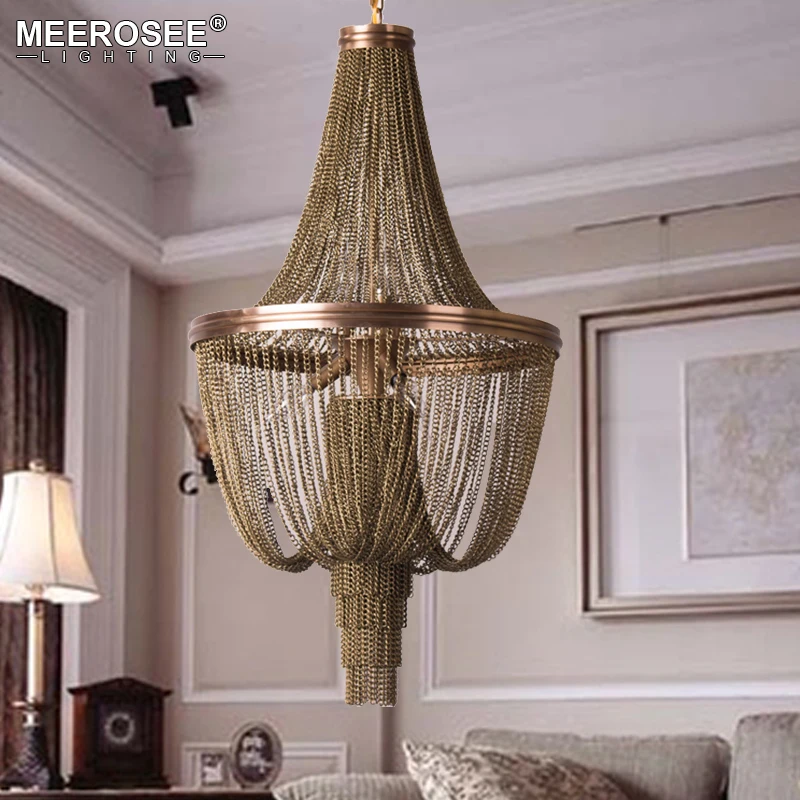 Новое поступление итальянский дизайн люстра винтажная алюминиевая цепочка подвесной светильник блеск для ресторана отеля Арт студия спальни лампы