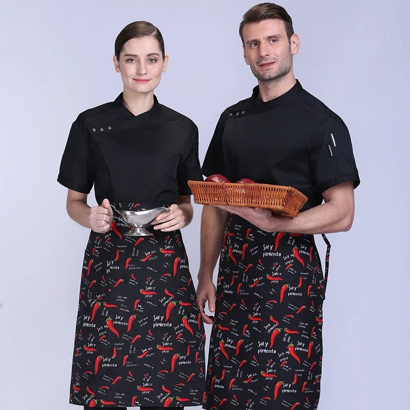 Chef's Overalls Men's Shortsleeved Restaurant Cook Uniform Women Cake
