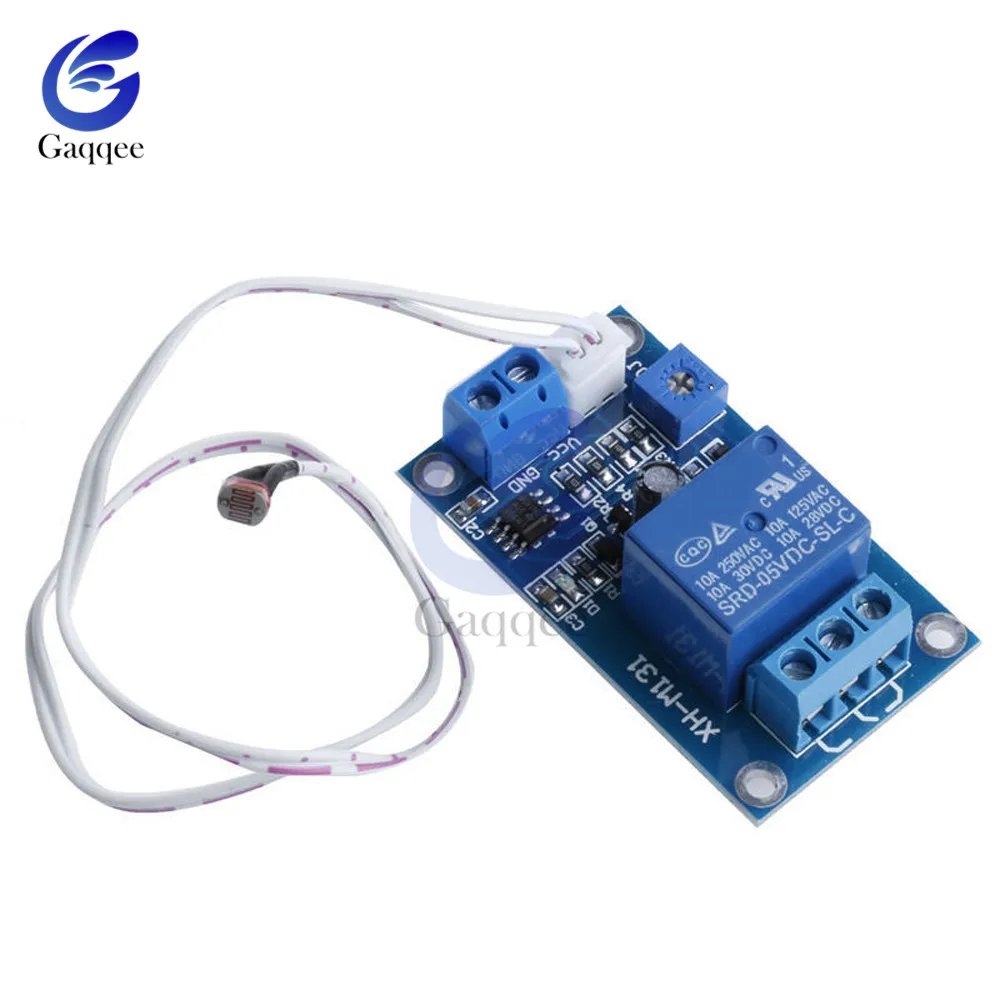 

XH-M131 DC 5V/DC 12V 10A Relay Module Light Control Switch Photoresistor Detective Sensor Relay Board Brightness Control Module