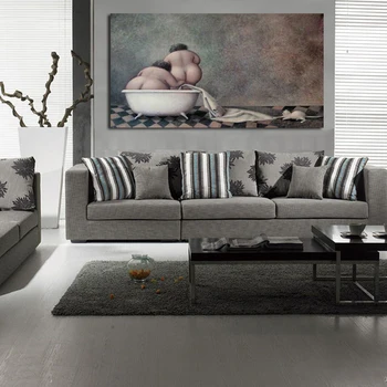 

100%Handpainted Plump Breast And Hip High Quality Artwork Taking Shower Wall Pictures Canvas Modern Abstract Oil Painting