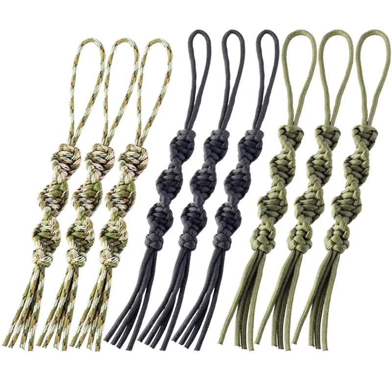 

9PCS QingGear Handmade Paracord Tactical Knife Lanyard Twist Keychain Flashlight USB Zipper Lanyard Paracord Gear