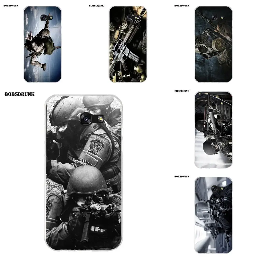 

For Samsung Galaxy A3 A5 A7 J1 J2 J3 J5 J7 2015 2016 2017 Soft Silicone TPU Transparent Cell Bags Tactical Swat Gear Pattern