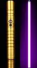 Yanqing metal lightsaber for lightsaber combat, single color led, Y2 purplecyan, only sell hilt - Цвет: goldenhilt purpleled