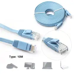 10 м высокое качество высокое Скорость cat6 ethernet noolde плоский кабель ультра тонкий Дизайн RJ45 LAN компьютера Интернет сетевой шнур синий