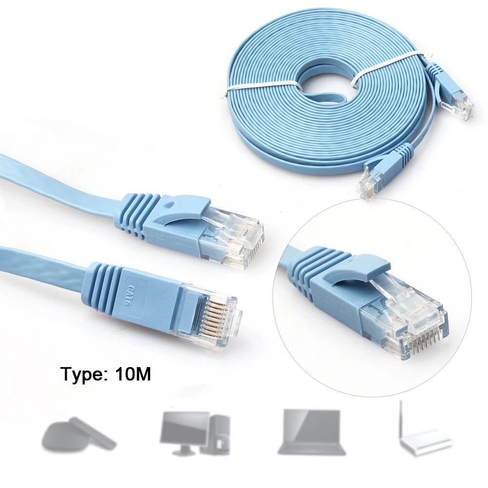 Nombrar Preguntar Comunismo Cable plano de alta velocidad Cat6 Ethernet Noolde 10M, alta calidad, Ultra  diseño fino, RJ45, LAN, red de Internet, azul|cat6 ethernet|computer  cordethernet cat6 - AliExpress