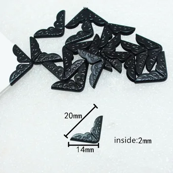 

10Pcs 14*14mm Black Book Scrapbooking Albums Menus Corner Protectors Metal Corners For Books,Antique Protector