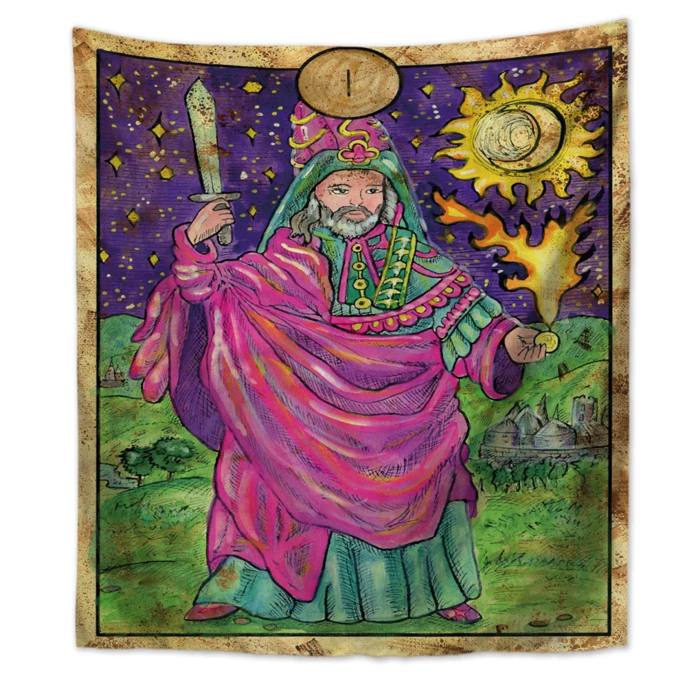 Таро Божья МАНДАЛА ГОБЕЛЕН настенный хиппи богемное украшение колдовство домашний настенный гобелен из ткани ковер психоделический гобелен - Цвет: gt1329 - 4