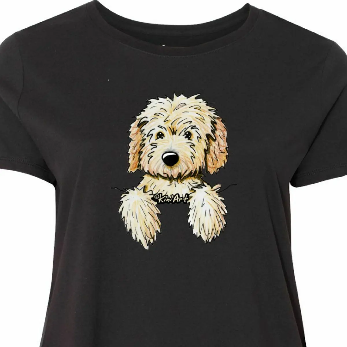 Женская футболка больших размеров с карманом и в стиле Goldendoodle-KiniArt модная унисекс