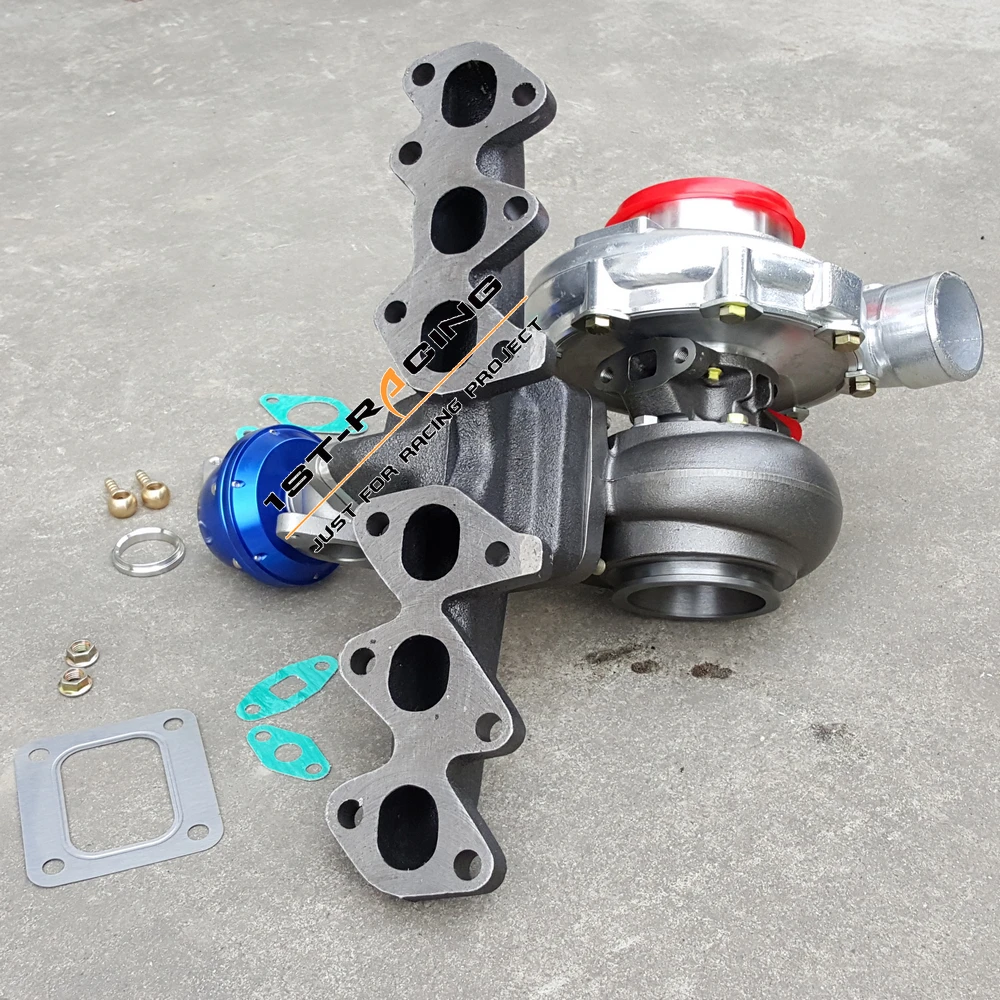 Выпускной коллектор + T4 Turbo AR.80 /.81 масло синий отходной клапан для 2JZ GTE 2JZGTE|turbo t4|turbo