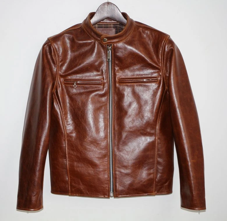 Free shipping,Special oil cowhide jacket.super American style.genuine leather jackets.man biker's jacket,top classic coat. lambskin coat