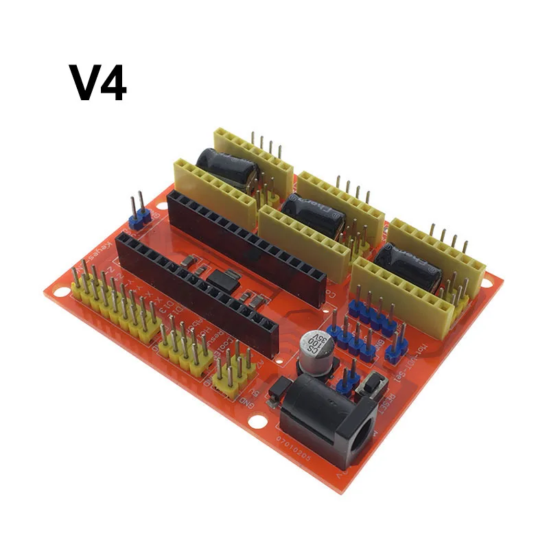 Щит с ЧПУ V4 Плата расширения+ NANO 3,0 с usb для Arduino+ 3 шт. Драйвер шагового двигателя A4988/DRV8825/AT2100 комплект для 3d принтера