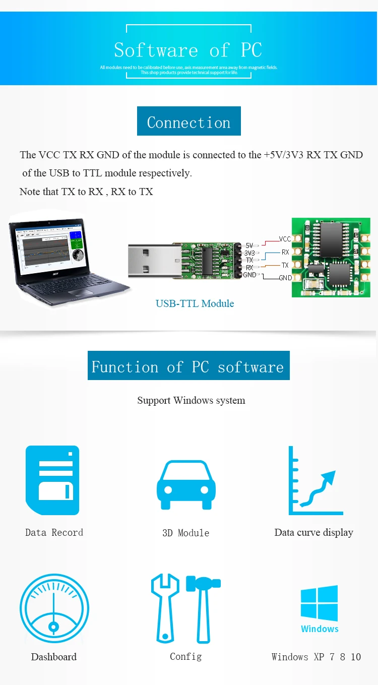 WitMotion WT61 AHRS MPU6050 6-осевой модуль Цифровой Инклинометр, 3-осевой акселерометр+ гироскоп, угол наклона и вибрирующим валом для измерения