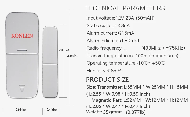 Door sensor specification 01 KONLEN(1)