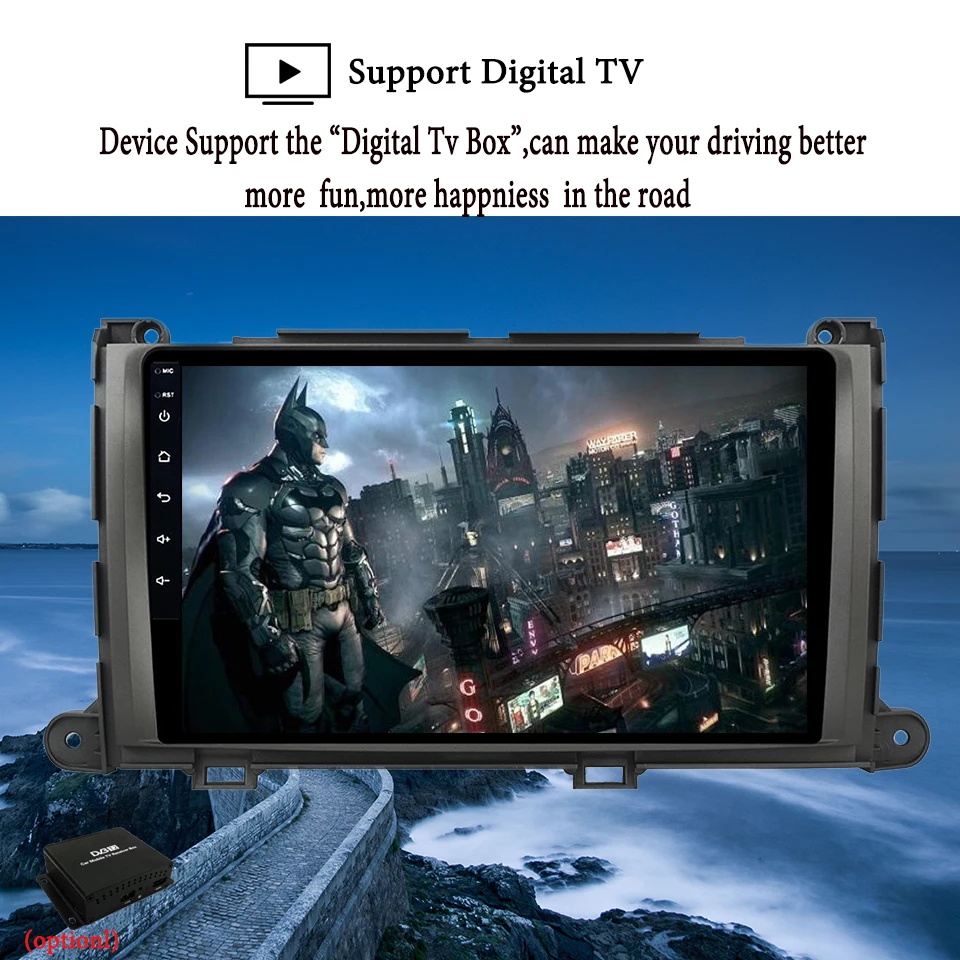 Cheap 9 inch Android 9.1 Octa Core 4G 64G Car dvd video Player For Toyota Sienna XL30 2013 2015 2017 GPS Navigation tape recorder 4G 16