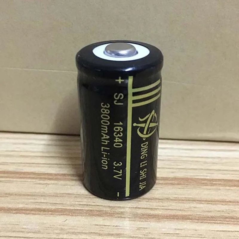 

DING LI SHI JIA New 2Pcs 16340 Rechargeable battery lithium 3800mAh 3.7V Laser pen red and green exterior line battery