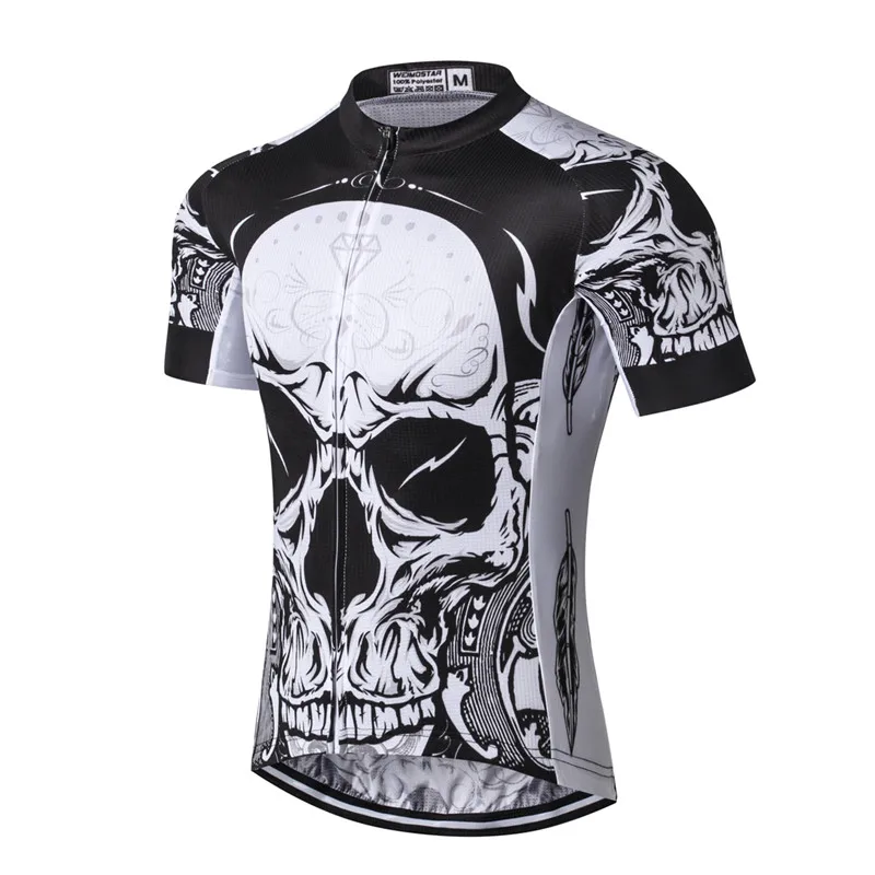 Printing Skull Cycling Jersey 2017 Men Mountain Cycling Clothing 100