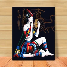 MOLEK абстрактная картина маслом по номерам макияж девушка модульная DIY акриловая живопись на холсте Современный домашний декор настенная художественная картина