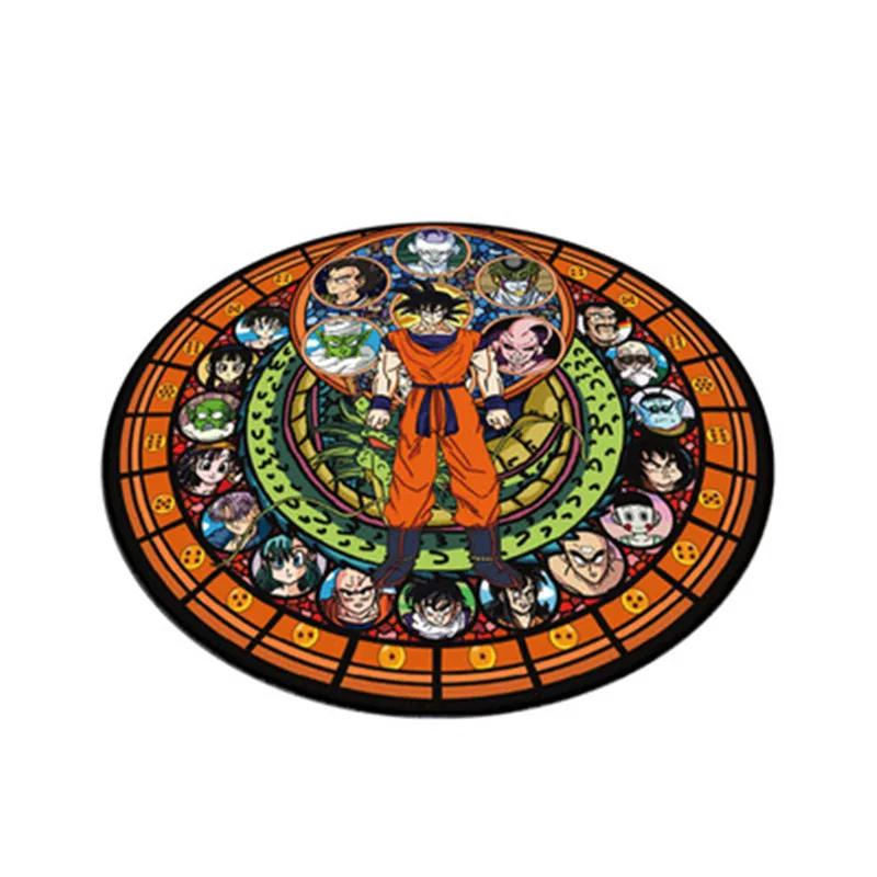 

100X100CM Dragon Ball Son Goku Ultra Short Plush Carpet Skid Resistance Creative Children Bedroom Ornaments X973