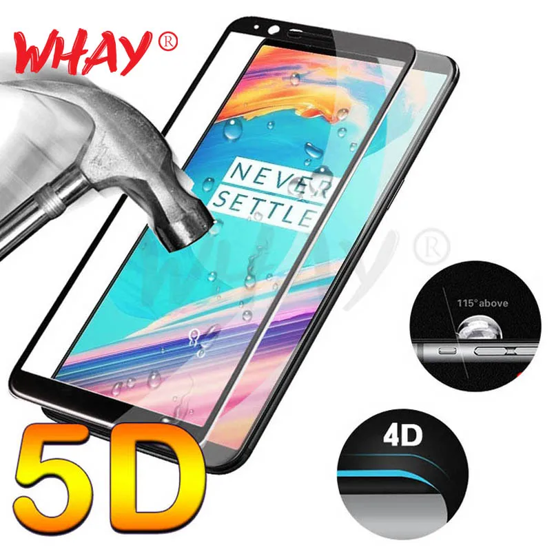 WHAY Glasses For Oneplus 5T Tempered Glass 5D Oneplus5t Full Cover Screen Protector One Plus 5 Case | Мобильные телефоны и