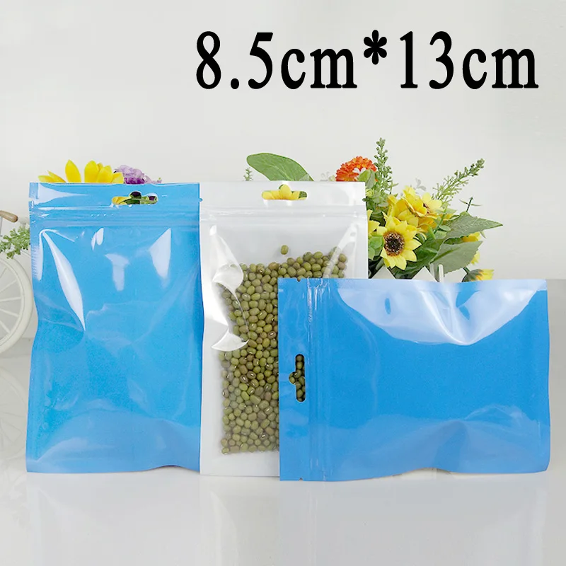 400pcs/lot 8.5cm*13cm*160micron Clear+Blue Retail Plastic OPP Packaging