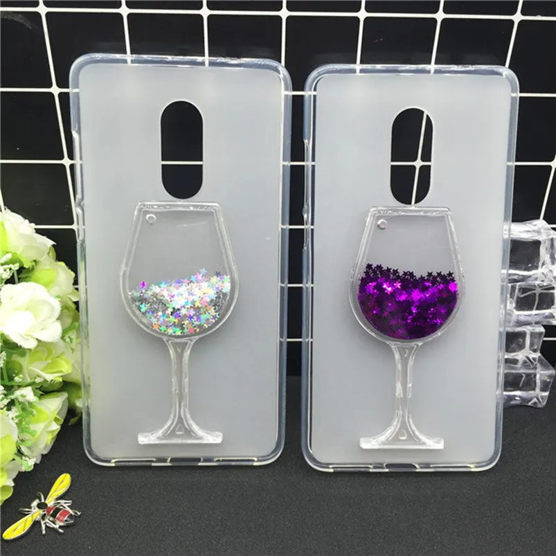 

New Thick Dynamic Liquid Phone Cases for Xiaomi Redmi 5 PLUS Heart Glitter Sequins Soft Silicon Back Cover Sand Capa Cup