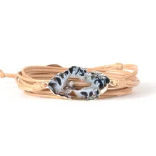 wrap браслет позолоченный Druzy Bohemia Длинные Браслеты Дружбы Ручной Работы стимпанк пляжные праздничные браслеты дропшиппинг