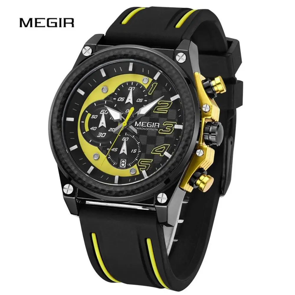 MEGIR Watch Men Sport Watches Army Top Brand Waterproof Auto Date Chronograph Luminous Hand Fashion Military Clock Montre Homme