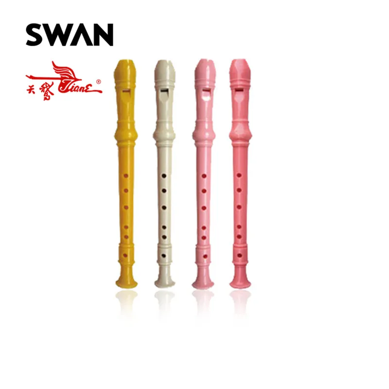 Лебедь SW6K пластик 6 отверстий кларнет флейта рекордеры деревянные духовые инструменты музыкальный инструмент детский подарок Чистящая штанга цвет случайный