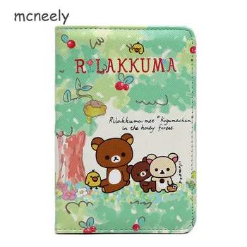 

Cartoon rilakkuma PU Leather Passport Covers Travel Accessories ID Bank Credit Card Bag Men Women Passport Business Holder Case