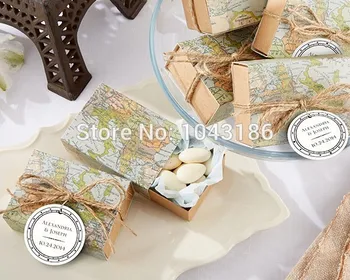 

Wedding favor sweet box - Map Favor Box for Bridal shower favor box 300Pcs/lot Candy bag