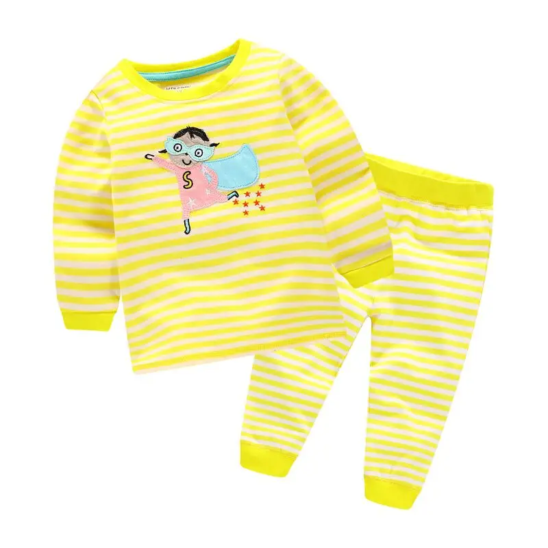 Chegada do Bebê Conjuntos de Algodão Conjuntos de Pijama Nova Meninas Pijamas Sets Outono Manga Longa Dormirwear Crianças Queda Roupas 1-6 Anos 9 Crianças Conjuntos de Pijama Crianças Queda Roupas 1-6 anos
