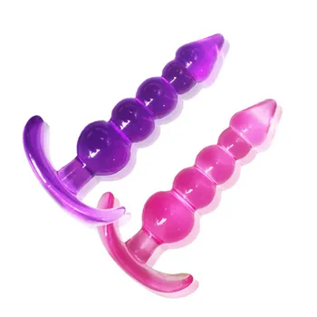 Soft TPE 5 Beads Anal Butt Plug Suction Cup Prostate Massager Ball No Vibrator Masturbator Anal Dilator Sex Toys for Women Men 1