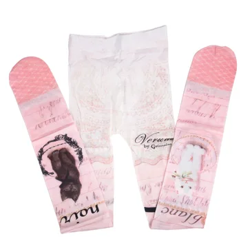 

Fashion Retro Style Rabbit Scissors Girl Tattoo Pantyhose Classic Design Personality Girl Cat Pattern Silk Stockings