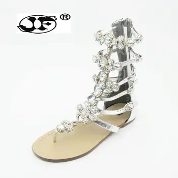 

2019 New Bohemian Women Sandals Crystal Flat Heel Sandalias Rhinestone Chain Women Shoes Thong Flip Flops Sapatos woman 987