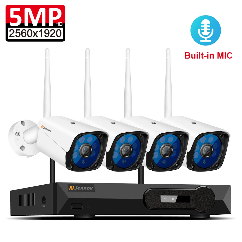 

Einnov 5MP H.265 Home Wireless CCTV Wifi Camera System 1080P 2MP Video Surveillance Kit NVR WI-FI Security Camera System IR View
