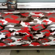 Cheshjong Rojo Camo Jumbo carstyling Carrocería Del Camión Retrovisor Espejo Calcomanía Camuflaje Película Del Vinilo Wrap Burbuja de Aire Del PVC Pegatinas Bomba