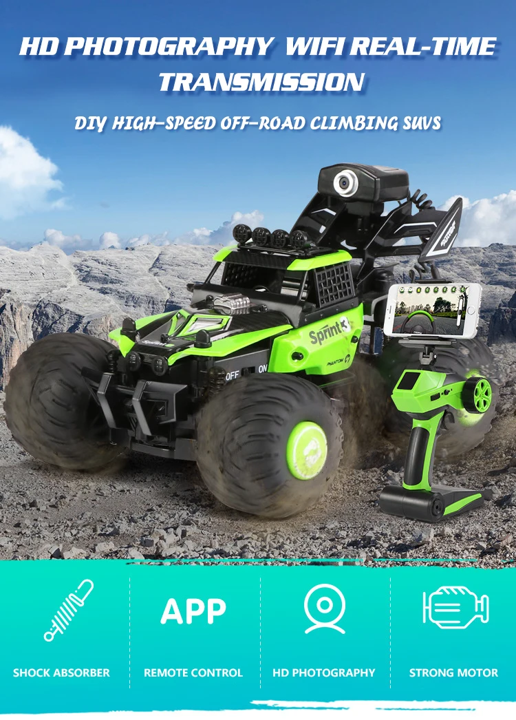 Global Drone RC Car Machine on the Radio with 0.3MP WiFi Camera Off-road Remote Control Cars for Boys Climbing RC Car