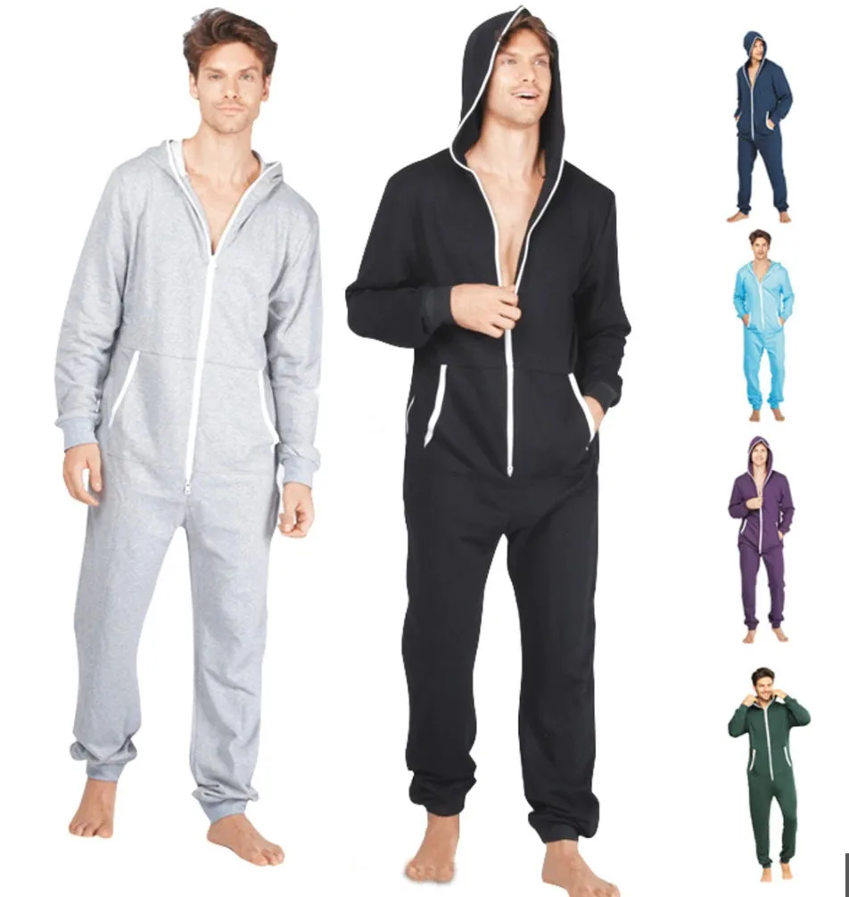 

2019 New Adult Pajama Unisex Pyjamas Onesie Mens Women One Piece Pajamas Sleepsuit Sleepwear Hooded Homewear casul comfortable