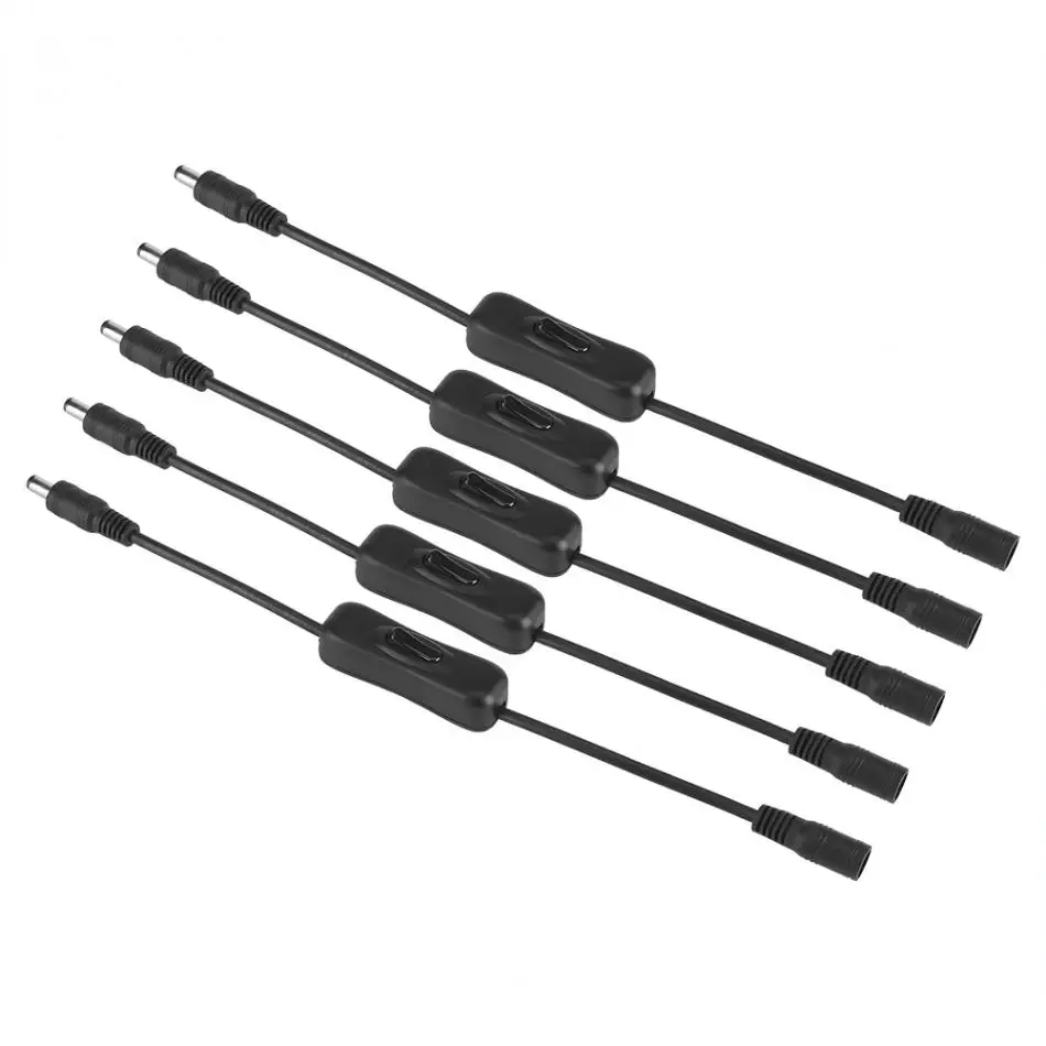 5 шт./лот DC 12 В Женский штекер включения/выключения питания разъем провода для светодиодной ленты светильник DC разъем питания переключатель кабель