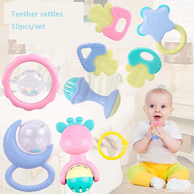 

The new baby toy Loud Bell rattles toys Develop Baby Intelligence baby reborn Grasping toy Plastic Hand Bell Rattle