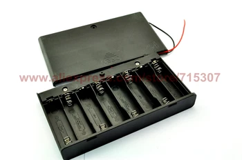 

PHISCALE 2pcs 12V battery holder with cover / switch / wire leads 8 AA / 8AA battery holder
