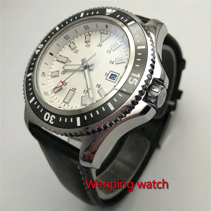 

Bliger 44mm White/Black Sterile Dial Luminous Automatic Movement Date Men's Wrist Watch W2604